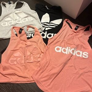 Adidas Women's Tank Tops - Black, Gray, and Coral